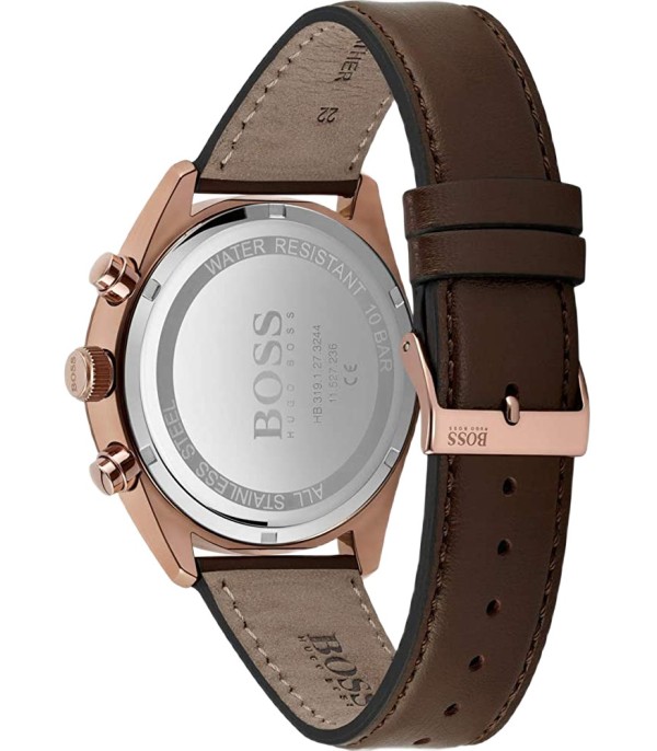 Montre Homme Hugo Boss Champion 1513817 bracelet en cuir perforé marron