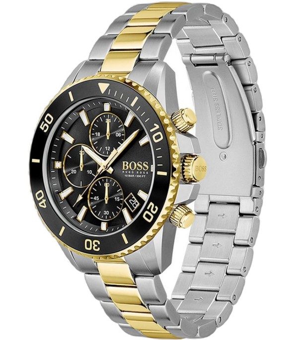 Montre Homme Hugo Boss Admiral 1513908 chronographe bicolore cadran noir