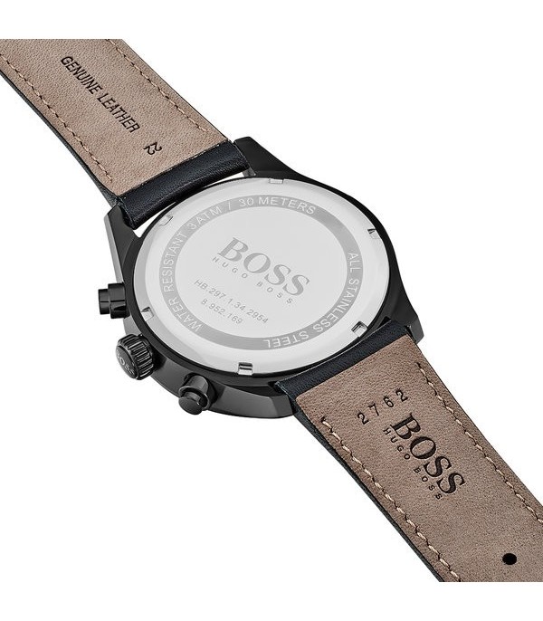 Montre Hugo Boss Grand Prix Chronomètre 1513474 cuir noir surpiqué