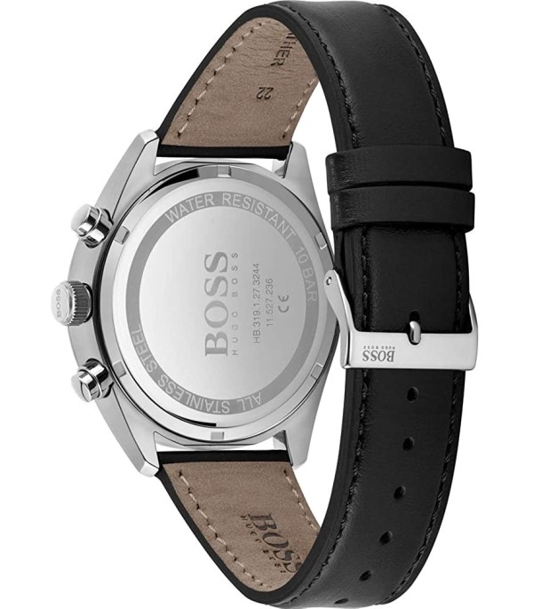 Montre Hugo Boss Champion 1513816 bracelet cuir perforé noir