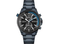 Montre Homme Hugo Boss Globetrotter 1513824 chronographe bleu mat bracelet acier