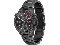 Montre Homme Hugo Boss Globetrotter 1513825 chronographe noir bracelet acier