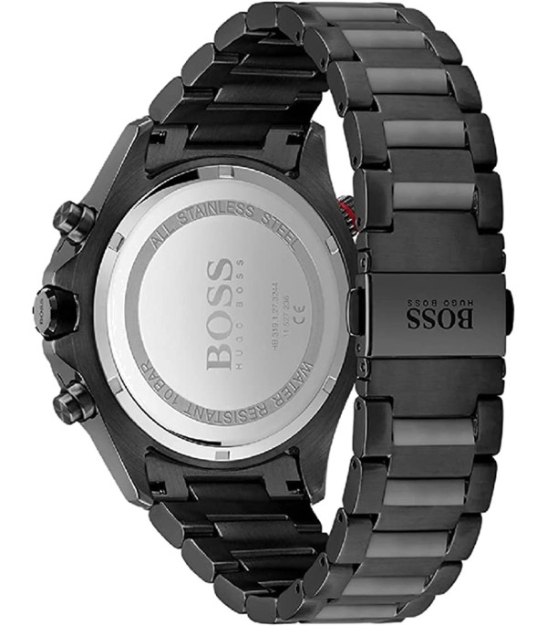 Montre Homme Hugo Boss Globetrotter 1513825 chronographe noir bracelet acier