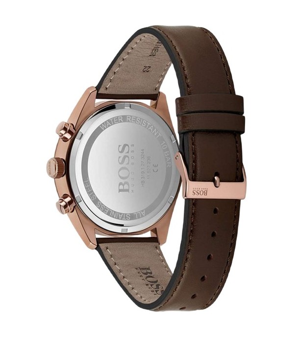 Montre Homme Hugo Boss Champion 1513817 bracelet en cuir perforé marron