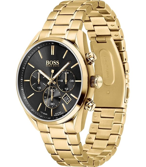 Montre Homme Hugo Boss Champion 1513848 bracelet acier doré jaune