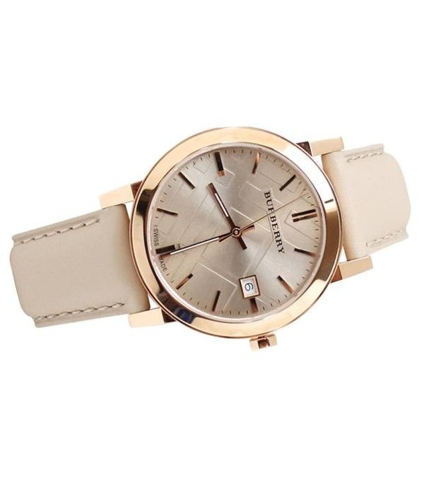 Montre Burberry BU9014 Large check bracelet en cuir