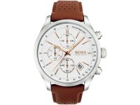 Montre Hugo Boss Grand Prix 1513475 Bracelet en cuir perforé marron