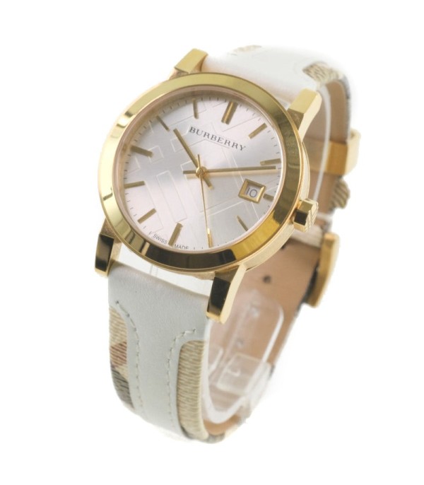 Montre Femme Burberry BU9110 bracelet en cuir bicolore