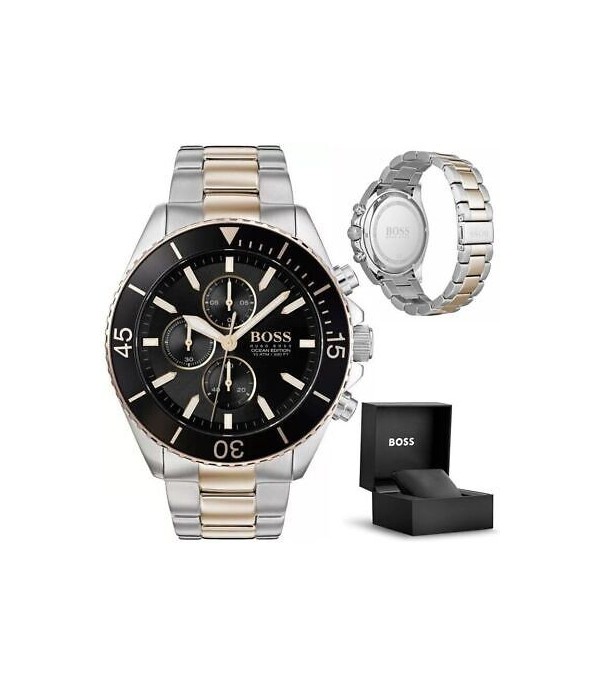 Montre Homme Hugo Boss Ocean 1513705 bracelet acier bicolore