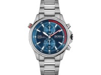 Montre Homme Hugo Boss Globetrotter 1513823 chronographe bleu bracelet acier