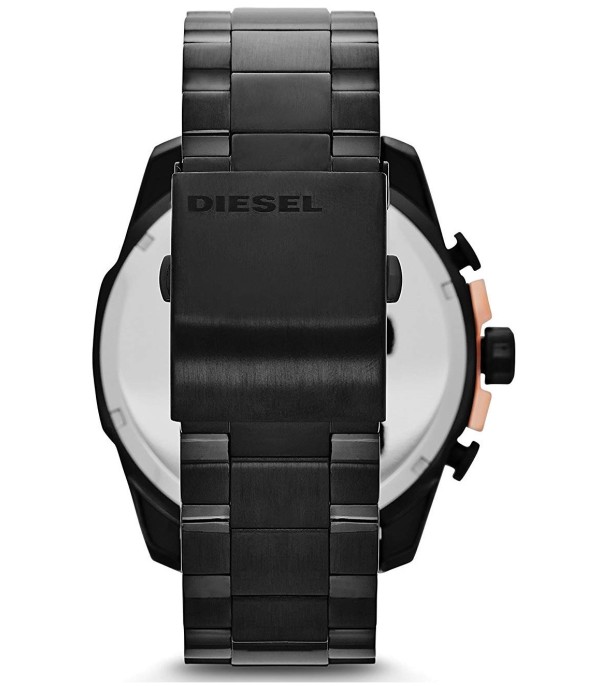 Montre Homme Diesel mega chief DZ4309 Noire à plaques or rose