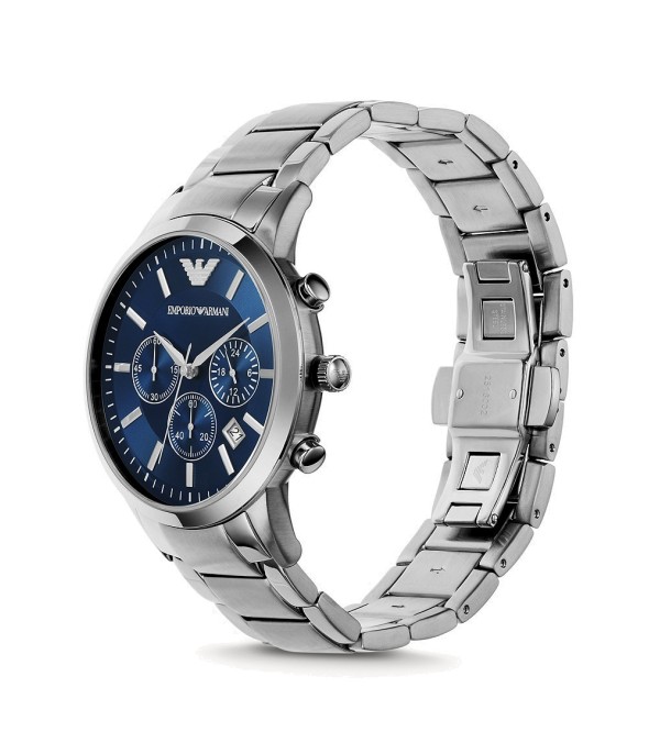 Montre Emporio Armani Renato AR2448 bracelet en acier cadran bleu